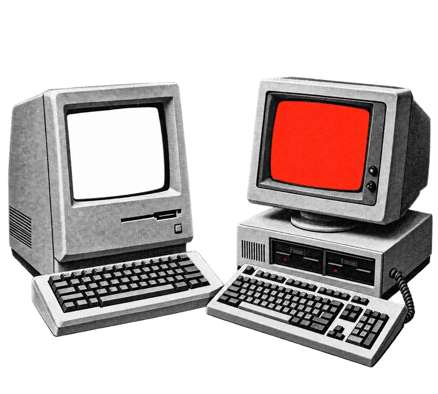 Dois computadores antigos lado a lado